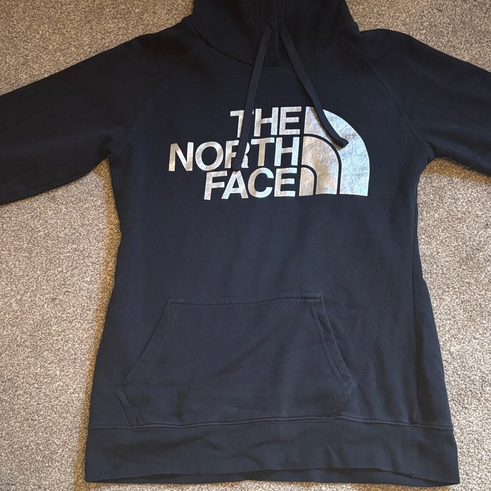 The North Face Black Pullover with Silver Logo